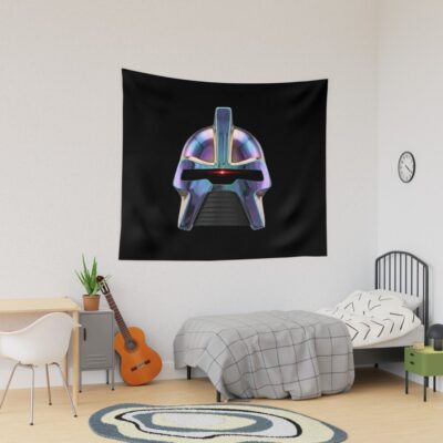 Cylon Helmet Oil Slick Iridescence Tapestry
