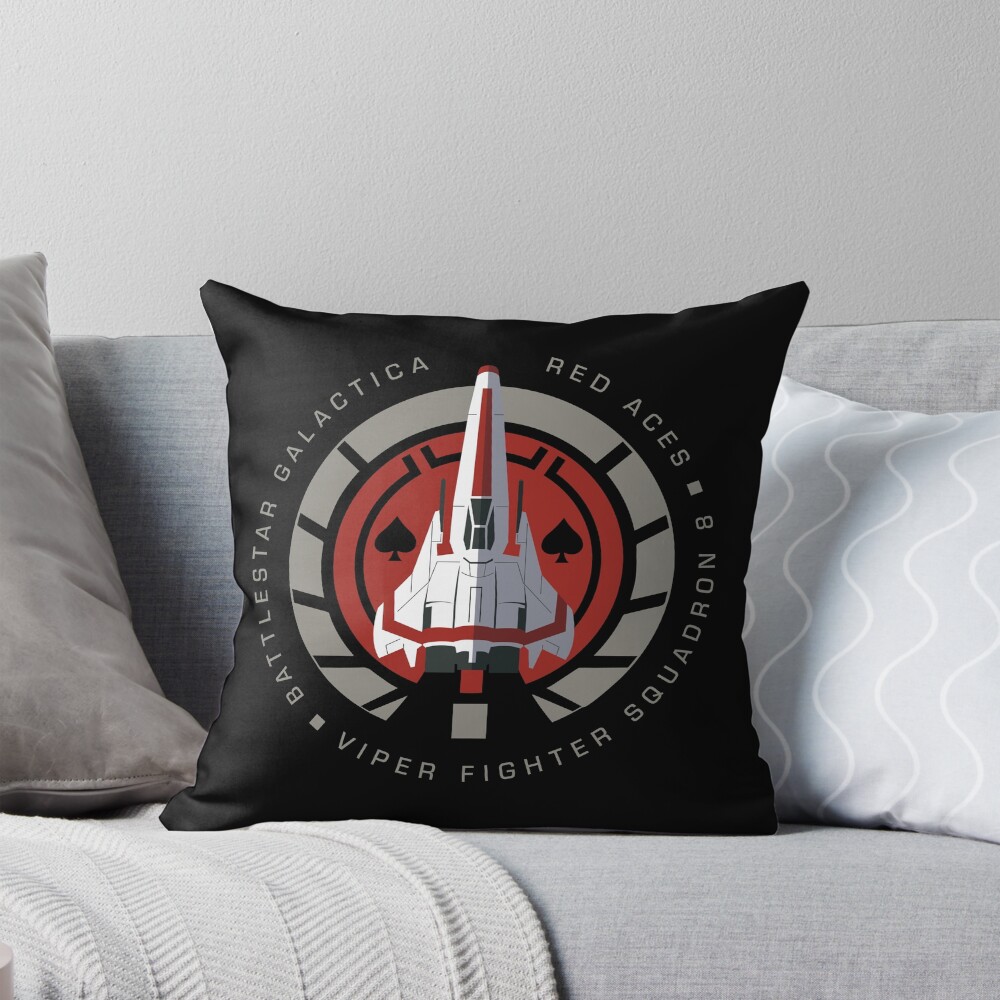 Viper Squadron 8 Red Aces Throw Pillow