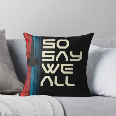 Retro Viper So Say We All Battlestar Galactica Throw Pillow