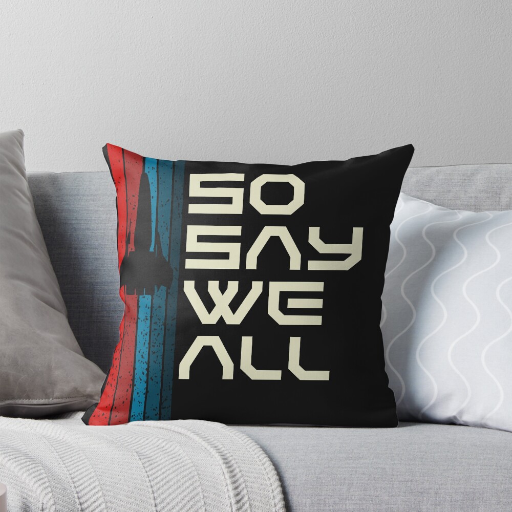 Retro Viper So Say We All Battlestar Galactica Throw Pillow